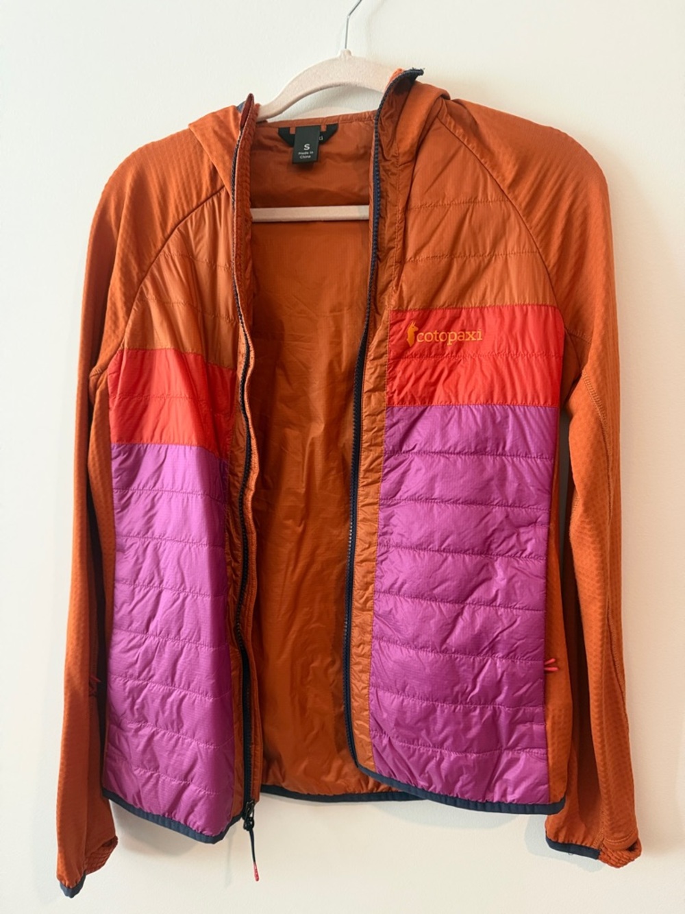 cotopaxi Orange, Red, Magenta Colorblock Hooded Jacket - Picture 2 of 3
